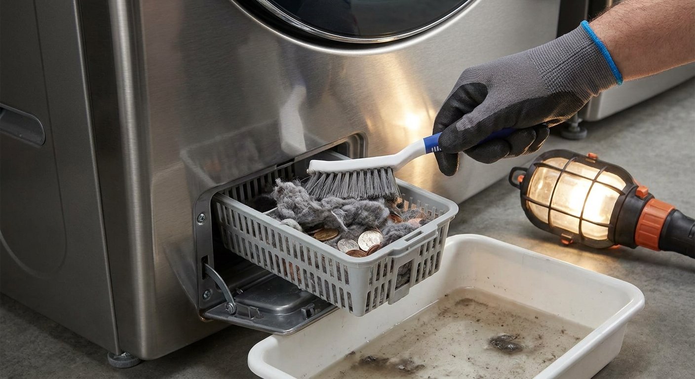 Çamaşır makinesi pompa filtresi temizliği